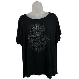 Avenue Black Graphic Boxy Tee
